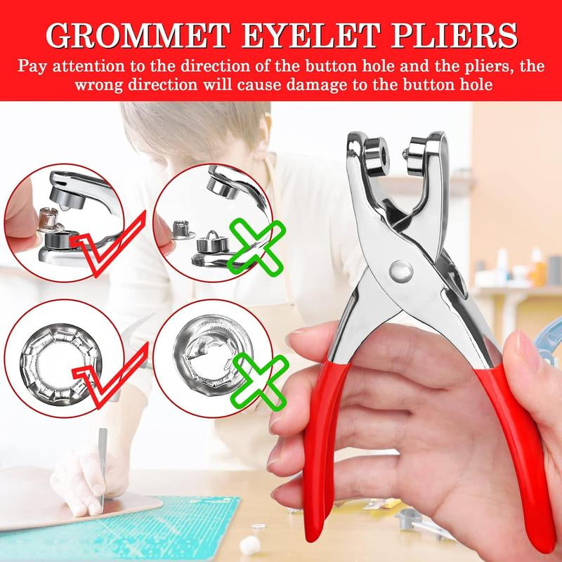 1200 Count Eyelet Grommet Tool Kit, 1/4 Inch Grommet Eyelet Plier 6Mm Metal Eyelets and Washers for Fabric Hole Punch Grommet Pliers for Shoes Leather Clothes Belt